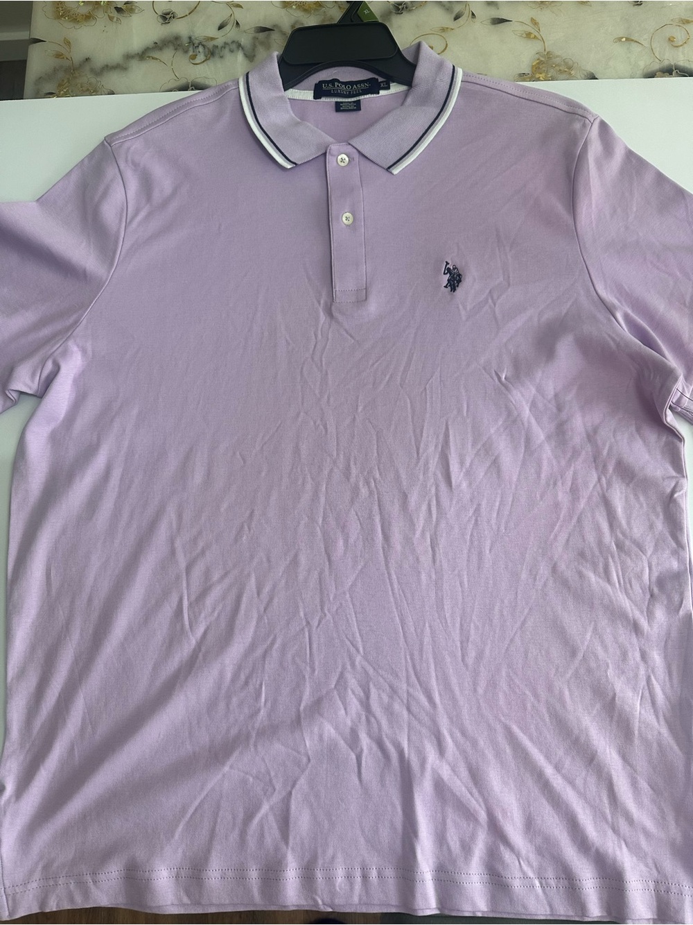 U.S. Polo Assn. Lavender Polo with Contrast Trim